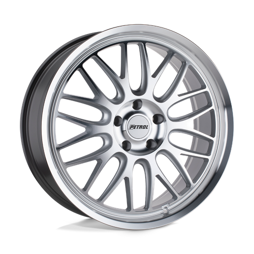 Petrol P4C 20x8.5 Silver W/ Machined Face & Lip 5x114.3 40mm