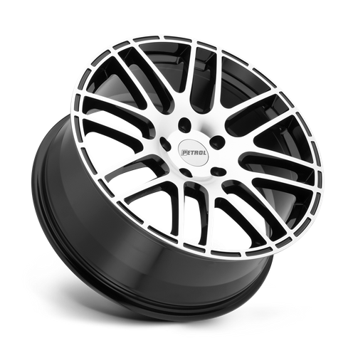 Petrol P6A 17x7.5 Gloss Black W/ Mach Cut Face 5x114.3 40mm