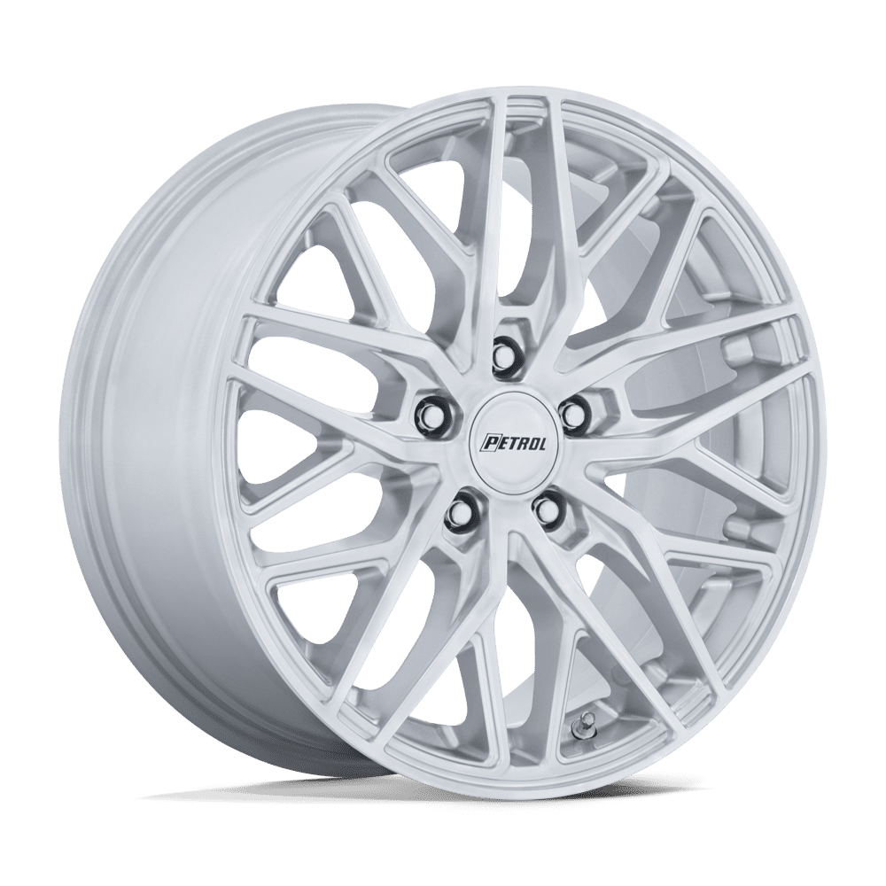 Petrol PE004 P3E 19x8.5 Machined Brushed Gloss Silver 5x114.3 40mm