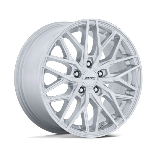 Petrol PE004 P3E 18x8 Machined Brushed Gloss Silver 5x114.3 40mm