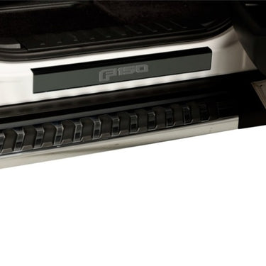 Putco 15-20 Ford F-150 - SuperCrew w/ F-150 Etchinng (4pcs) Black Platinum Door Sills