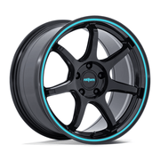 Rotiform RC208 BPU 19x10.5 Gloss Black W/ Teal Stripe 5x114.3 40mm