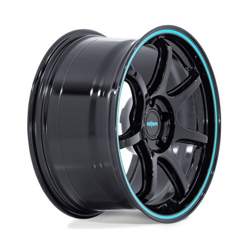 Rotiform RC208 BPU 19x9.5 Gloss Black W/ Teal Stripe 5x114.3 38mm