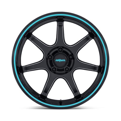 Rotiform RC208 BPU 19x9.5 Gloss Black W/ Teal Stripe 5x114.3 38mm