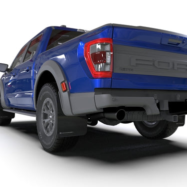 Rally Armor 21-25 Ford F-150 Raptor Gen 3 Black UR Mud Flap w/Metallic Black Logo