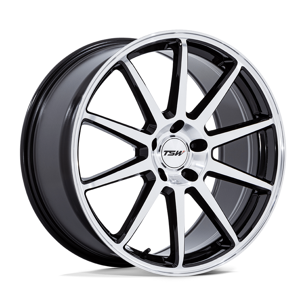 TSW TW004 CANARD 19x8.5 Gloss Black W/ Machined Face 5x114.3 35mm