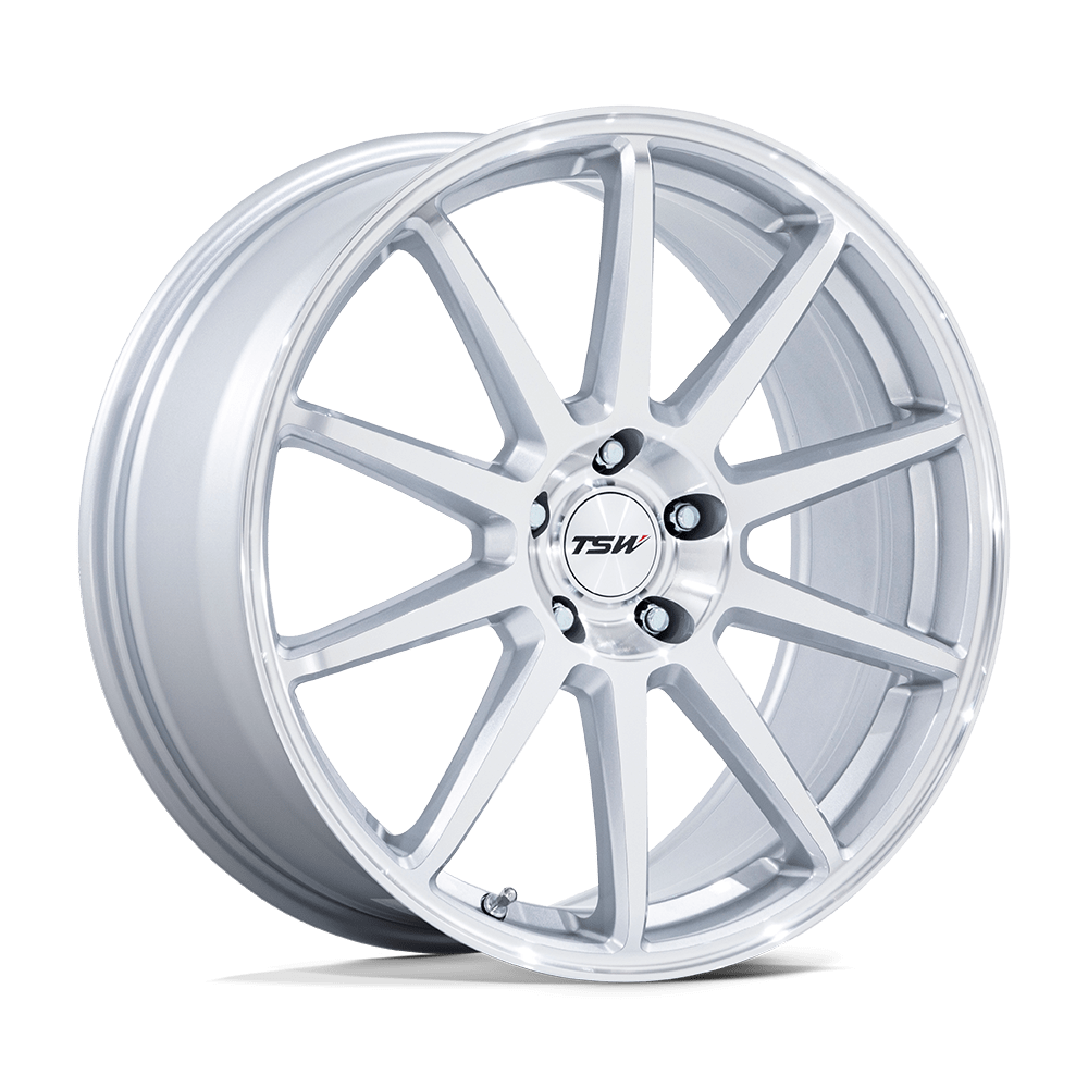TSW TW004 CANARD 20x9 Gloss Silver W/ Machined Face 5x114.3 35mm