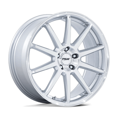 TSW TW004 CANARD 19x10.5 Gloss Silver W/ Machined Face 5x114.3 43mm