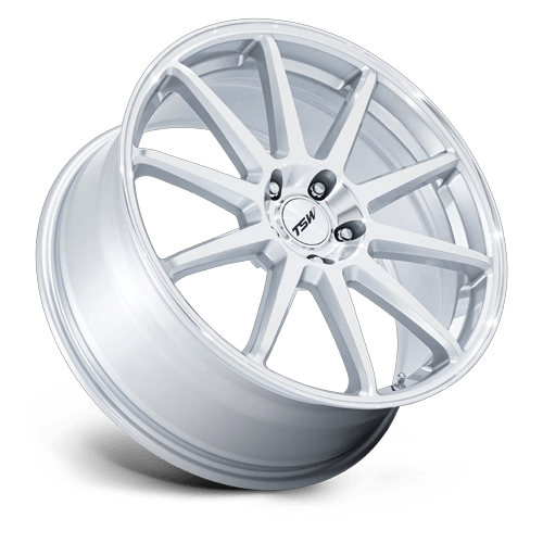 TSW TW004 CANARD 19x8.5 Gloss Silver W/ Machined Face 5x114.3 35mm