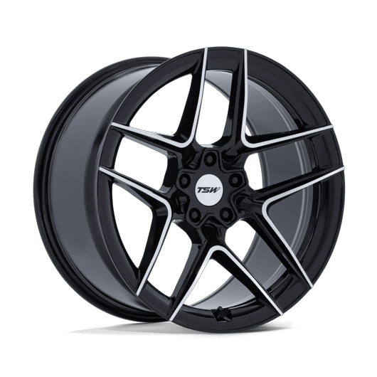 TSW TW008 SLIPSTREAM 19x9.5 Gloss Black W/ Machined Face 5x114.3 40mm