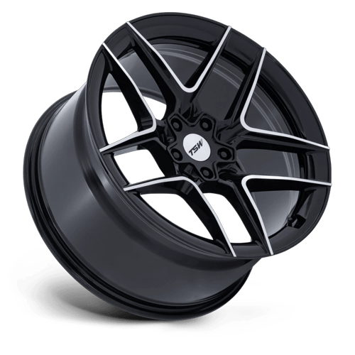 TSW TW008 SLIPSTREAM 20x10.5 Gloss Black W/ Machined Face 5x114.3 38mm