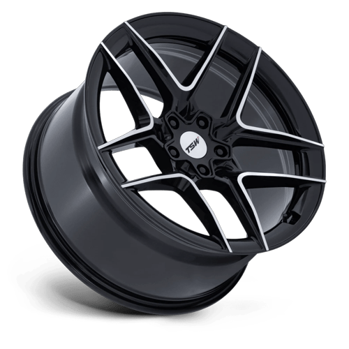 TSW TW008 SLIPSTREAM 20x9 Gloss Black W/ Machined Face 5x114.3 35mm