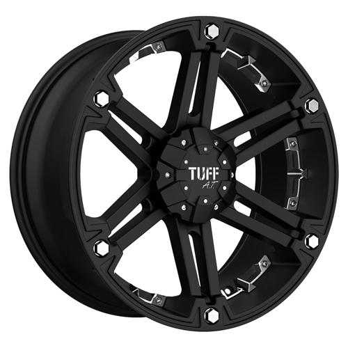 Tuff T01 18x9 Flat Black W/ Chrome Inserts 6x135 25mm