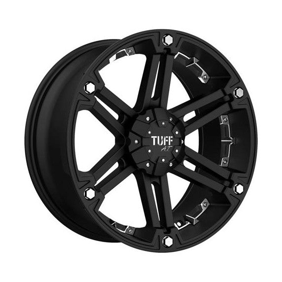 Tuff T01 18x9 Flat Black W/ Chrome Inserts 6x135 25mm