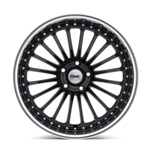 TSW SILVERSTONE 18x8 Gloss Black W/ Mirror Cut Lip 5x114.3 40mm