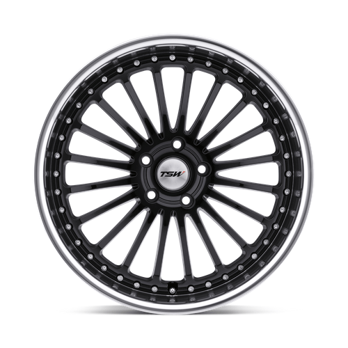 TSW SILVERSTONE 18x8 Gloss Black W/ Mirror Cut Lip 5x114.3 40mm