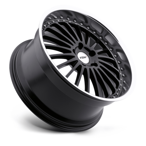 TSW SILVERSTONE 18x8 Gloss Black W/ Mirror Cut Lip 5x114.3 40mm