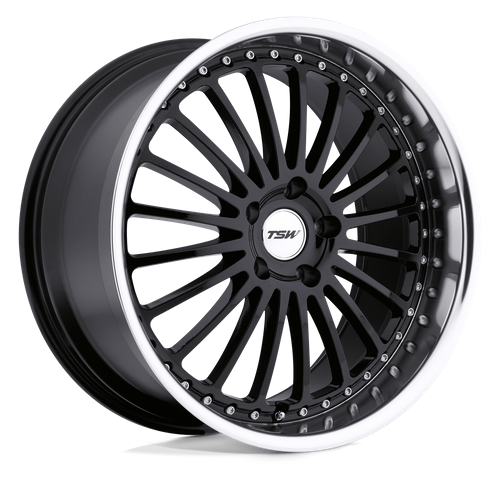 TSW SILVERSTONE 18x8 Gloss Black W/ Mirror Cut Lip 5x114.3 40mm