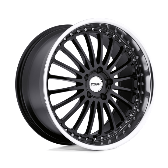 TSW SILVERSTONE 18x8 Gloss Black W/ Mirror Cut Lip 5x114.3 40mm