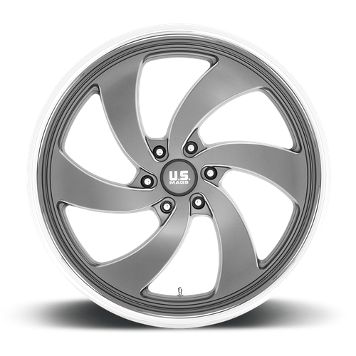 US Mag 1PC U133 DESPERADO 22x9 Anthracite Milled Diam-Cut Lip 6x135 25mm