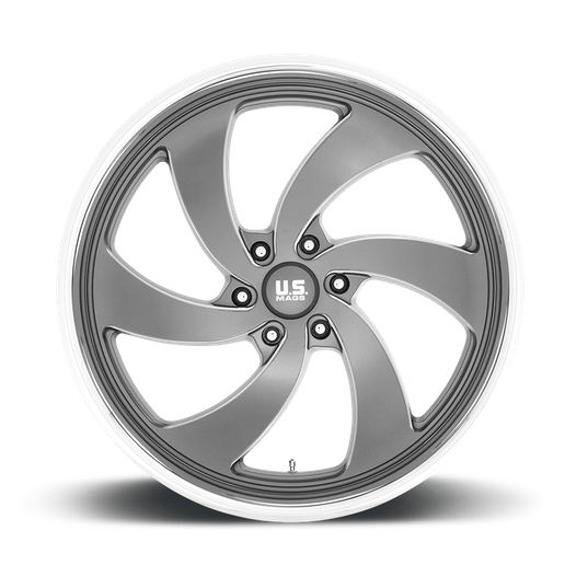 US Mag 1PC U133 DESPERADO 22x9 Anthracite Milled Diam-Cut Lip 6x135 25mm
