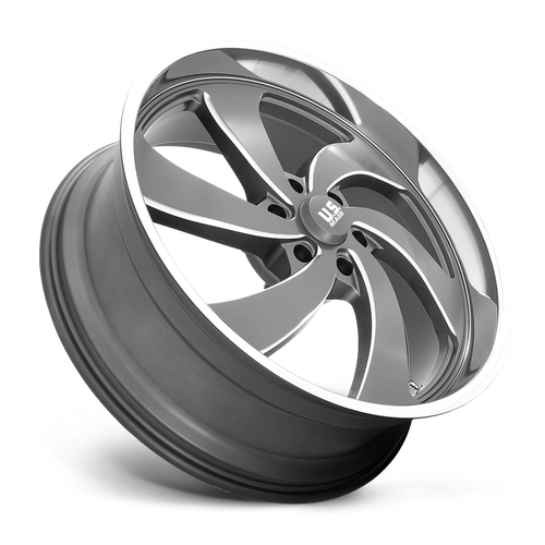 US Mag 1PC U133 DESPERADO 22x9 Anthracite Milled Diam-Cut Lip 6x135 25mm