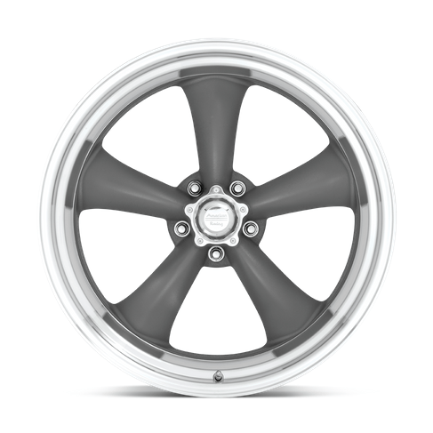 American Racing Vintage VN215 CLASSIC TORQ THRUST II 17x8 Mag Gray W/ Machined Lip 5x114.3 25mm