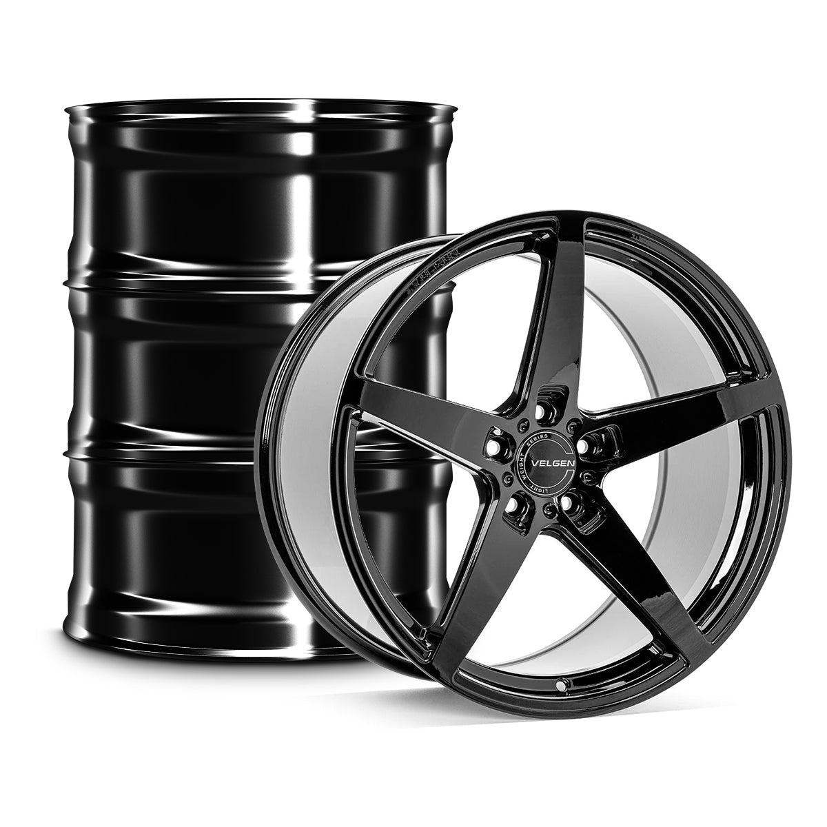 2005+ Ford Mustang Velgen Classic5 V2 Wheel Set (Set of 4) - Gloss Black - 20x9.5/20x10.5