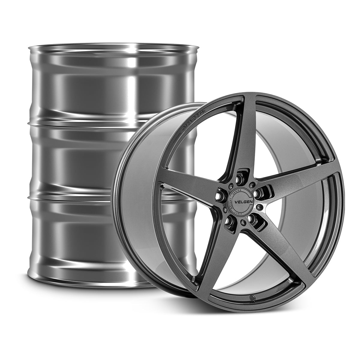 2015-2024 Ford Mustang Velgen Classic5 V2 Wheel Set (Set of 4) - Gloss Gunmetal - 20x10/20x11