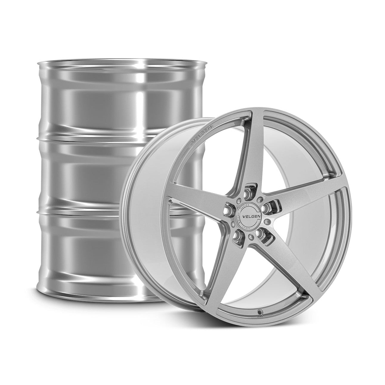 2015-2024 Ford Mustang Velgen Classic5 V2 Wheel Set (Set of 4) - Gloss Silver - 20x10/20x11