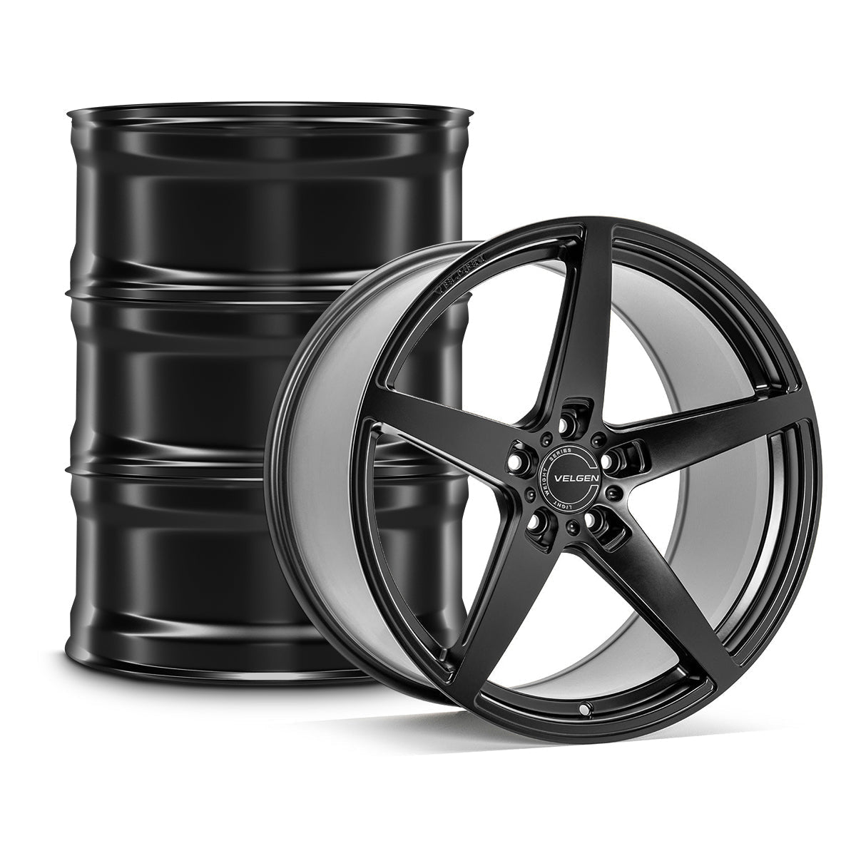 2016-2020 Ford Mustang GT350/R Velgen Classic5 V2 Wheel Set (Set of 4) - Satin Black - 20x11/20x11.5