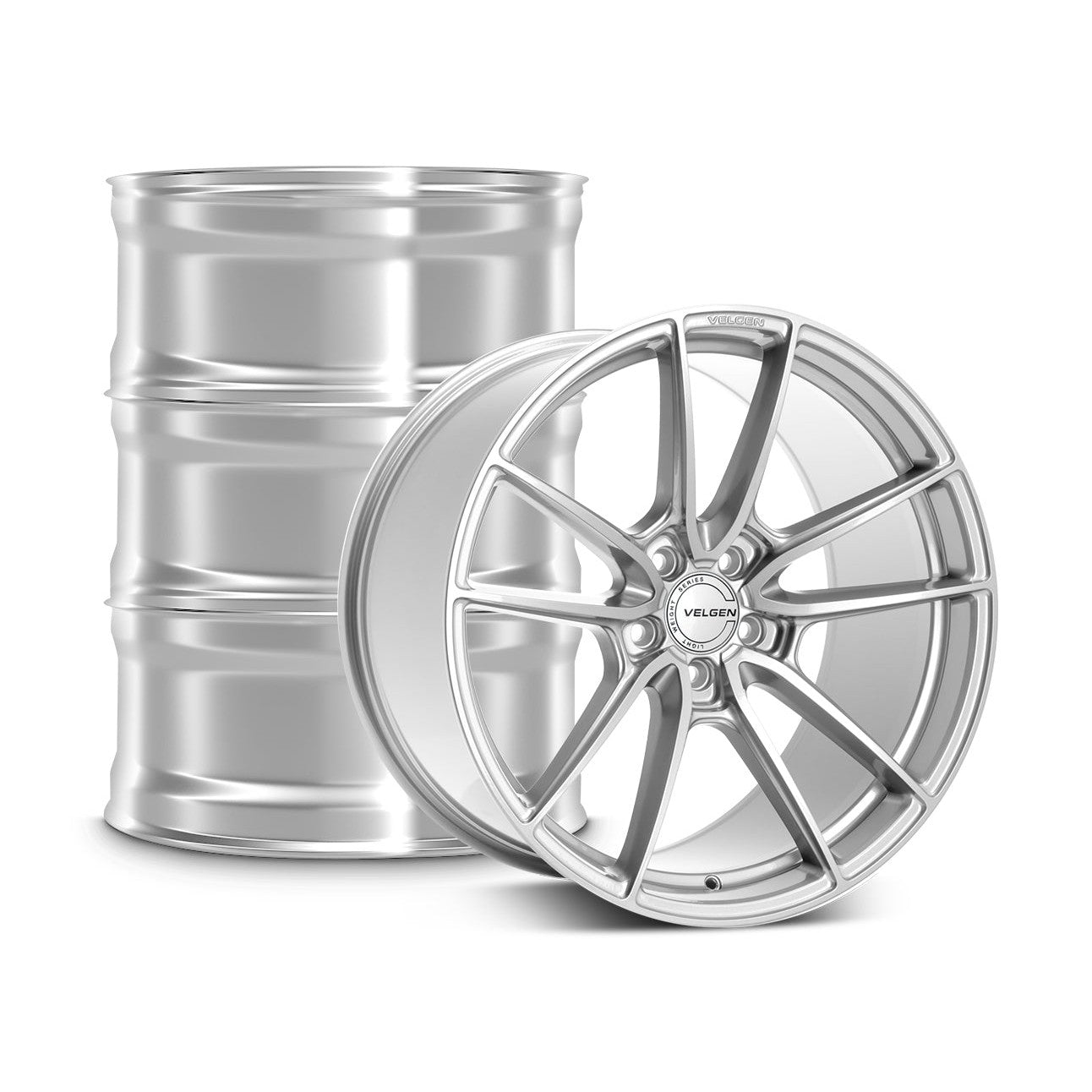 2015-2024 Ford Mustang Velgen VF5 Wheel Set (Set of 4) - Gloss Silver - 19x10/19x11