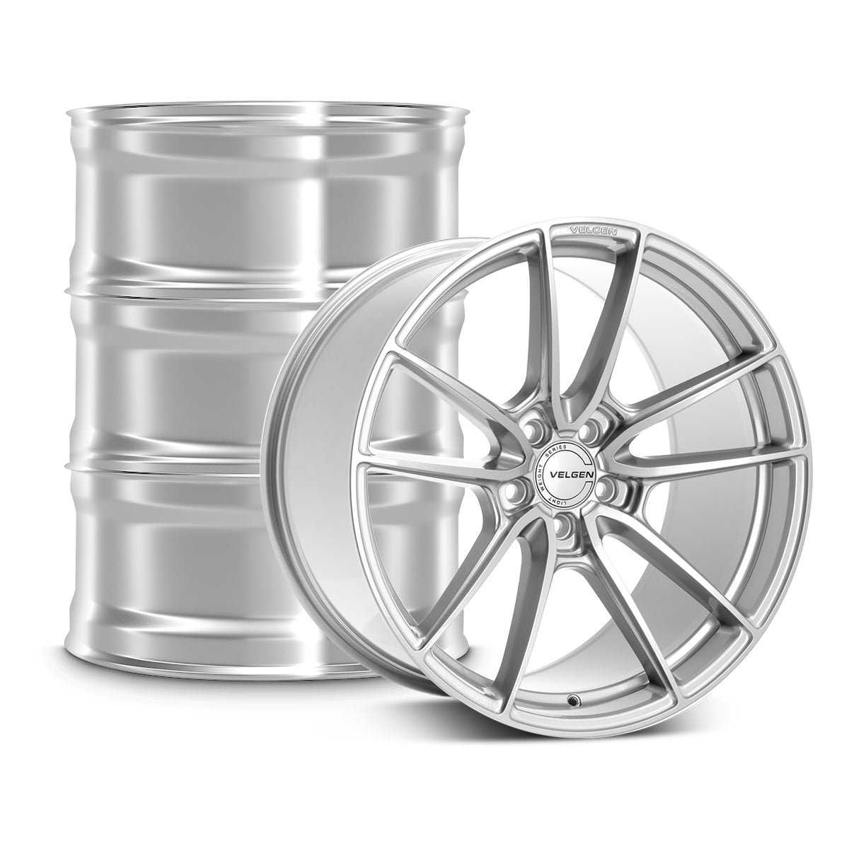 2005+ Ford Mustang Velgen VF5 Wheel Set (Set of 4) - Gloss Silver - 20x9.5/20x10.5
