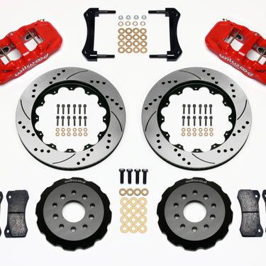 Wilwood AERO6 Front Hat Kit 14.00 Drilled Red 2005-2014 Mustang