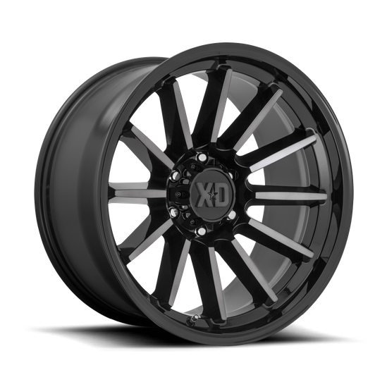 XD XD855 LUXE 17x9 Gloss Black Mach W/ Gray Tint 6x135 18mm