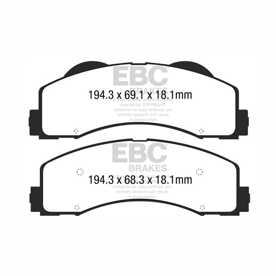 EBC EBC 15+ Ford F150 2.7 Twin Turbo (2WD) Yellowstuff Front Brake Pads
