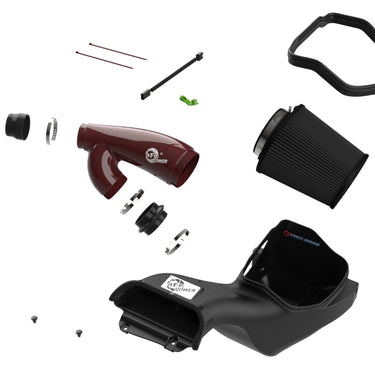 aFe 17-24 Ford F-150 Track Series Red Kevlar Carbon Fiber C/A Intake System w/Black Pro 5R Filter