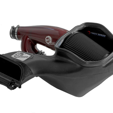aFe 17-24 Ford F-150 Track Series Red Kevlar Carbon Fiber C/A Intake System w/Black Pro 5R Filter