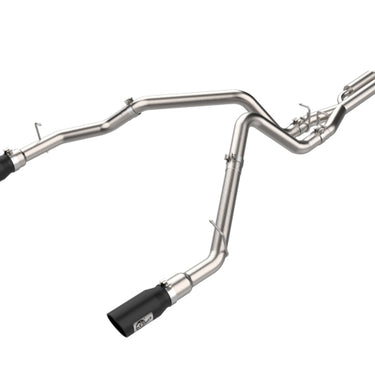 aFe 21-24 Ford F-150 Vulcan Series 3 IN to 3-1/2 IN Stainless Steel Cat-Back Exhaust System - Black