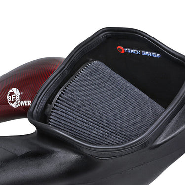 aFe 23-24 Ford F150 Raptor R Supercharged Red Carbon Track Series Air Intake w/ P5R Filter (MOQ 24)