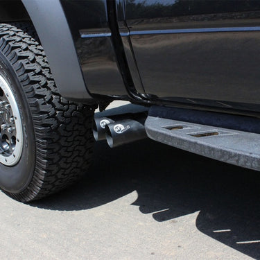 aFe Rebel Series Exhaust SS Front Side Exit CB w/ Black Tips 10-14 Ford F150 Ecoboost V8 6.2L