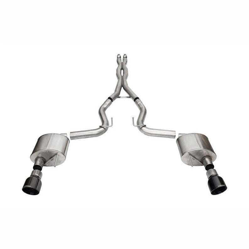 CORSA Performance Corsa 24+ Ford Mustang GT Xtreme Cat-Back Ex. Sys. 3.0in Dual Rear Exit w/4.5in Black PVD Pro Tips