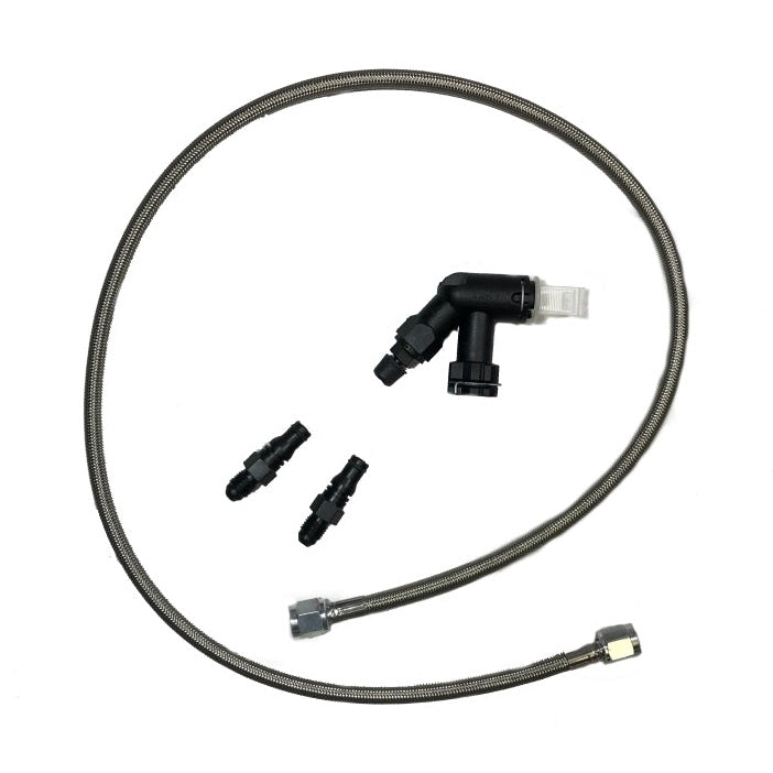 McLeod Racing McLeod Line Assy Mustang 2005-Up 36in W/Male Wire Clip Fittings & Elbow Bleeder