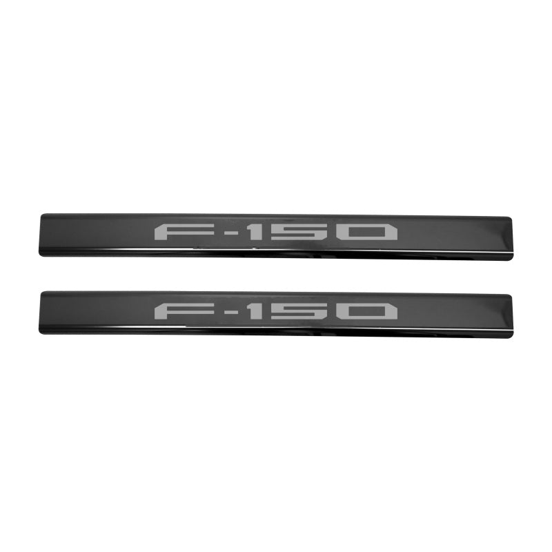 Putco Putco 15-20 Ford F-150 - SuperCrew w/ F-150 Etching (4pcs) Black Platinum Door Sills, installed