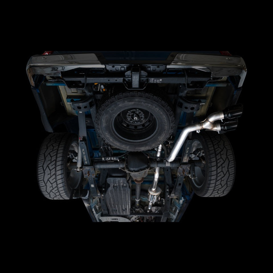 AWE Tuning AWE 21-25 Ford F150 (14th Gen Reg Cab) Cat-Back Exhaust - 4.5in Dual Side Exit Diamond Black Tips, installed