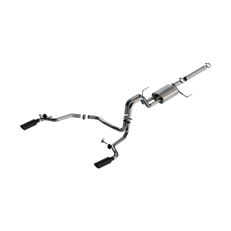 Borla Borla 21-22 F-150 Powerboost 3.5L V6 2WD & 4WD 4DR 3in, 2.25in S-TYPE Catback w/ Black Chrome Tips