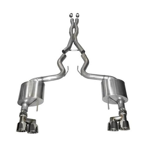 CORSA Performance Corsa 2015-2017 Ford Mustang GT 5.0 3in Cat Back Exhaust Polish Quad Tips (Xtreme)