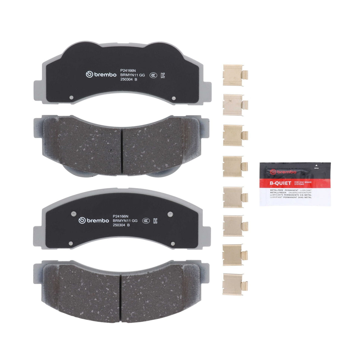 Brembo P24166N 2010-2022 Ford Expedition, 2010-2020 F-150 & 2010-2022 Lincoln Navigator Front Ceramic Brake Pads