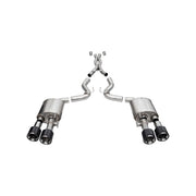 CORSA 21292CF GT500 active-valve cat-back exhaust with polished carbon-fiber tips