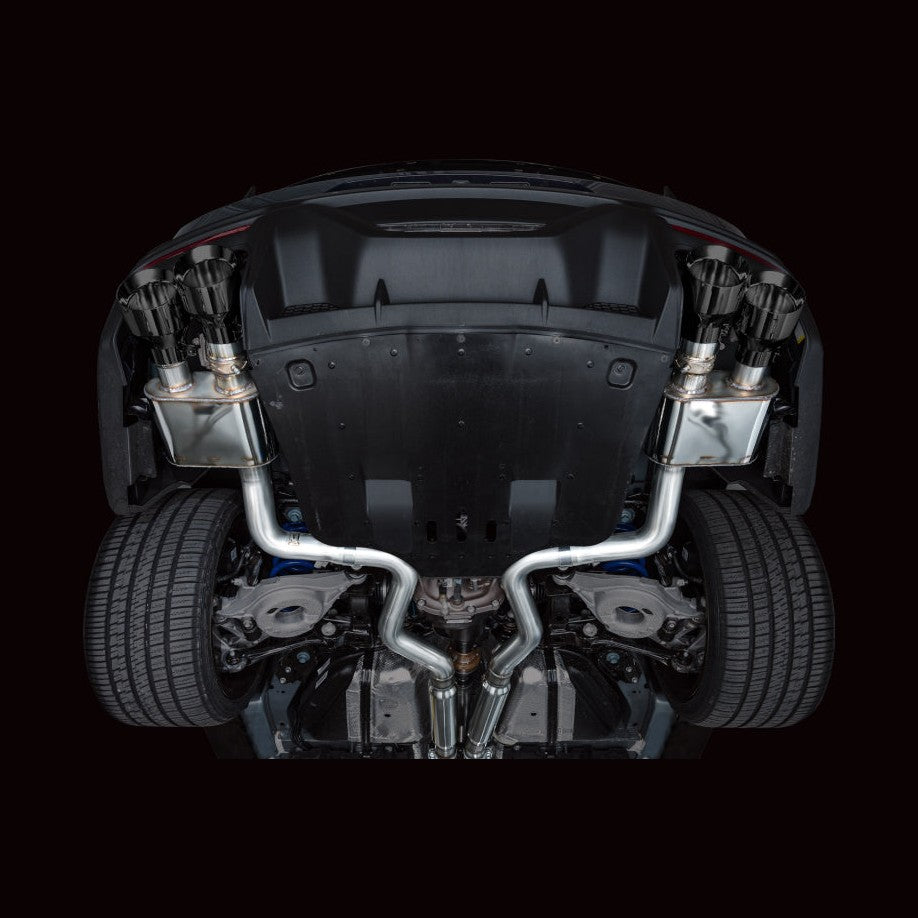AWE Tuning AWE 2024 Ford Mustang Dark Horse S650 RWD SwitchPath Cat-Back Exhaust w/ Quad Diamond Black Tips, installed